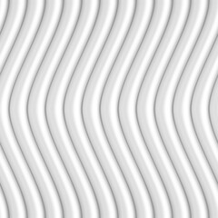 White seamless texture with wavy lines. 3D render. Abstract pattern.