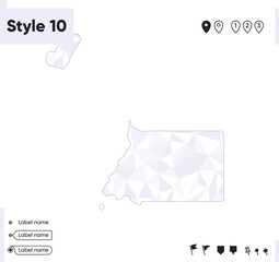 Equatorial Guinea - white and gray low poly map, polygonal map. Outline map. Vector illustration.