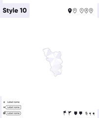 Goa, India - white and gray low poly map, polygonal map. Outline map. Vector illustration.