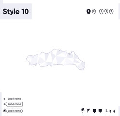 Gorontalo, Indonesia - white and gray low poly map, polygonal map. Outline map. Vector illustration.