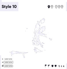 North Maluku, Indonesia - white and gray low poly map, polygonal map. Outline map. Vector illustration.