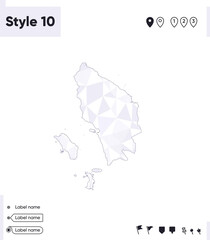 North Sumatra, Indonesia - white and gray low poly map, polygonal map. Outline map. Vector illustration.