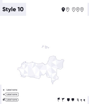 Central Java, Indonesia - white and gray low poly map, polygonal map. Outline map. Vector illustration.
