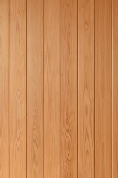 美しい木目があるヒノキの板壁、木材の素材写真