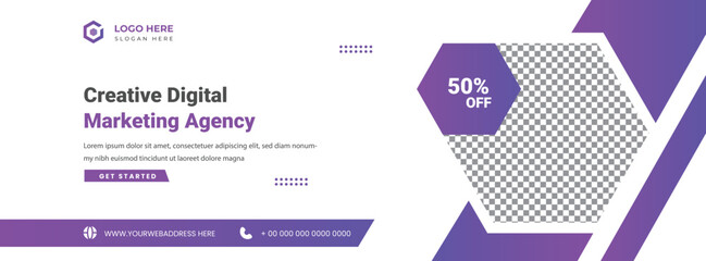 Digital marketing social media cover and web banner template