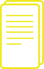 Icon of papers one on top of the other in yellowcolor