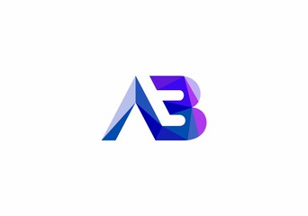 letter ab polygon logo