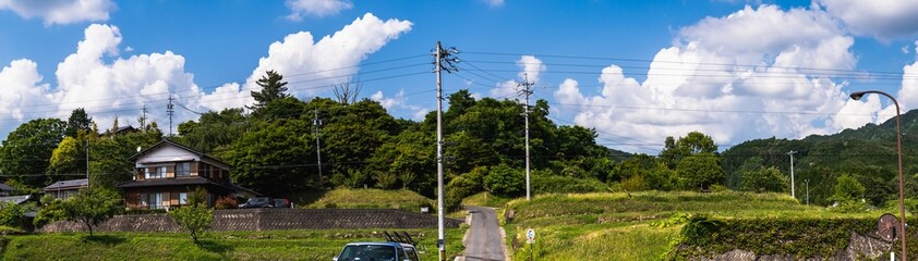 Obraz premium 木曽路 馬籠宿の風景 