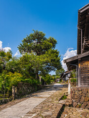 木曽路　馬籠宿の風景
