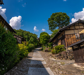 木曽路　馬籠宿の風景
