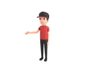 Fast Food Restaurant Worker character introducing in 3d rendering.