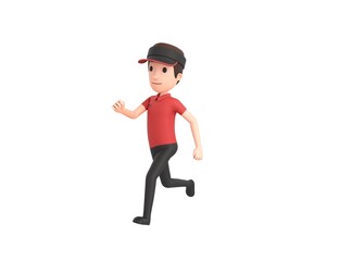 Fototapeta na wymiar Fast Food Restaurant Worker character running in 3d rendering.