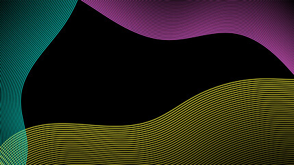 Abstract colorful lines lighting effect on dark background.