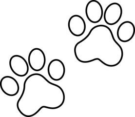 The footprint of an animal. Flat black and white icon on white background..eps