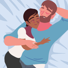 resting happy couple