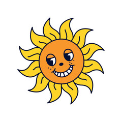 cartoon sun retro