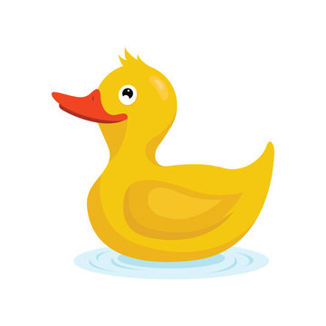 Cartoon of yellow rubber duck vector illustration