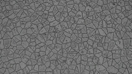 3D rendering. Stone texture with cracks divided into individual slabs. Cracked concrete texture. Stone tile texture. Cracks on the gray concrete floor.