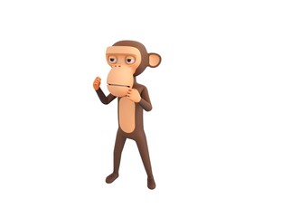 Monkey character fighting in 3d rendering.