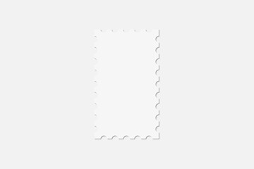 Realistic blank postage stamp illustration for mockup. 3D Render.
