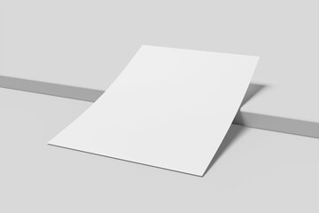 Realistic blank flyer illustration for mockup. 3D Render.
