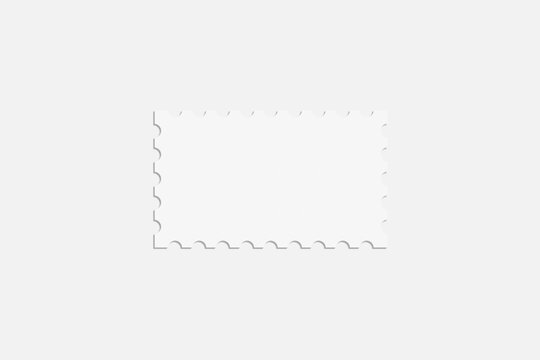 Realistic blank postage stamp illustration for mockup. 3D Render.