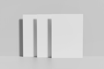 Realistic blank flyer illustration for mockup. 3D Render.