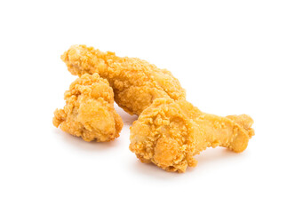 delicious crispy fried chicken, isolated on white background