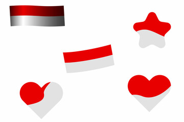 Indonesian Flag Bendera Banner Vector Ribbon Kemerdekaan