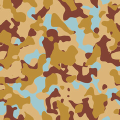 Camouflage sand pattern, seamless military background, light design for printing clothing, fabric.