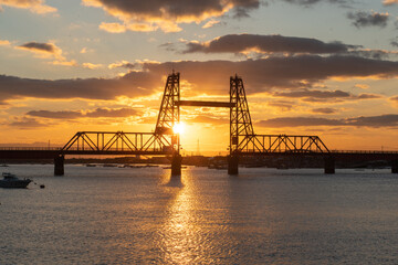 昇開橋の夕日