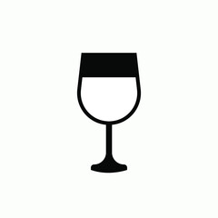 Wine Glass Icon. Liquor, Alcoholic Beverages Symbol - Vector.