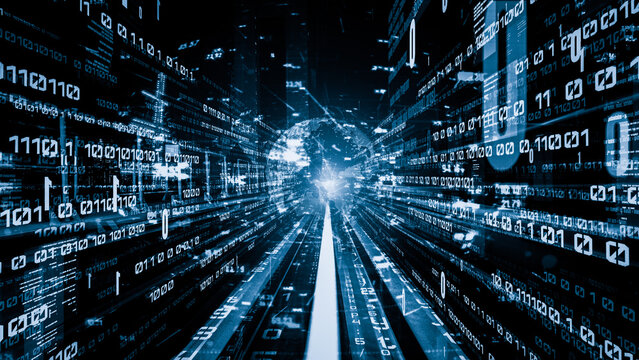 Software development, application programming code and tacit computer coding . Concept of smart digital transformation and technology disruption that changes global trends in new information era .