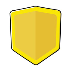 Yellow Secure shield icons vector illustration isolated on white background. Flat design