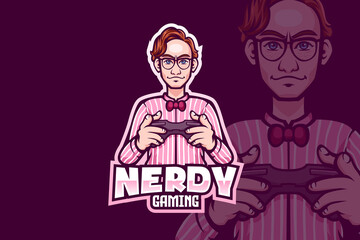 Nerd Gaming Mascot Logo