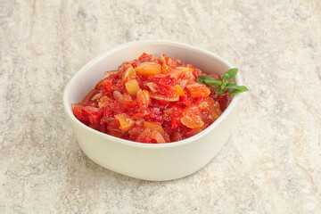 Hungary vegetarian Lecho with vegetables