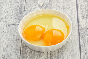 Chicken egg in the bowl