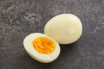 Boiled chicken egg for breakfast