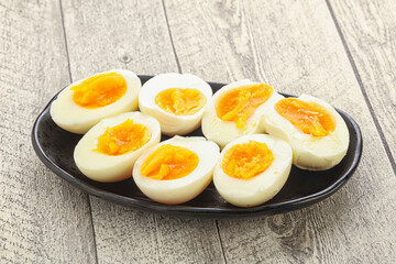 Boiled chicken egg for breakfast