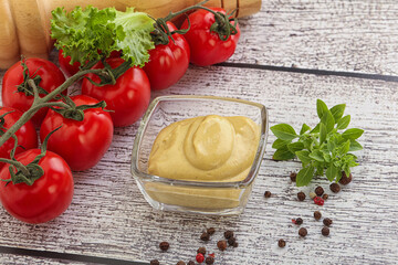 Spicy Mustard sauce in the bowl