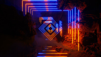 3D illustration Background for advertising and wallpaper in nature and adventure scene. 3D rendering in decorative concept.