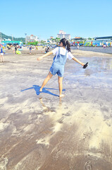 Girl on the seashore