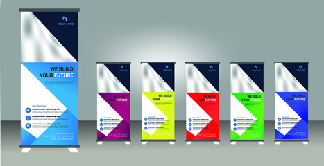 Roll up  banner design template, modern x-banner, rull up design, Golf Competition Roll Up Banne EPS