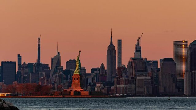 New York City skyline time lapse
