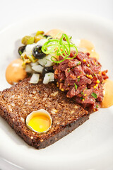 Beef tartare closeup view