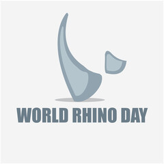 Obraz premium Vector illustration of world rhino day. rhino horn icon. simple and elegant