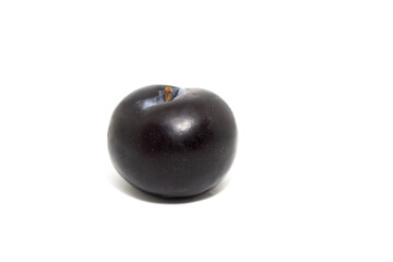 Plums plum prunes prune leaves fruits fruit isolated on a white background