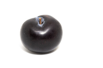 Plums plum prunes prune leaves fruits fruit isolated on a white background