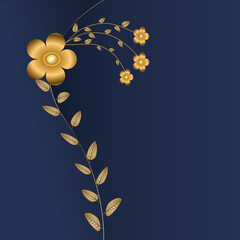 Golden abstract Mandal floral with leaves for background, invitation cards and templates.