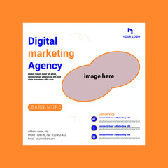 Set of editable square banner template. Car rental banner with black, orange and blue color background. Unique Modern Editable Social Media banner template design